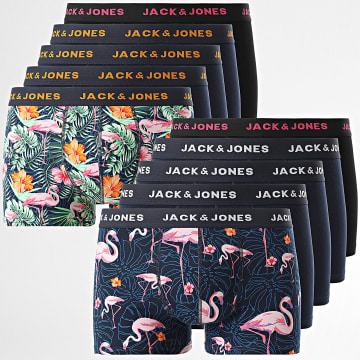 Jack And Jones - Lot De 10 Boxers Flamingo Bleu Marine Noir Floral
